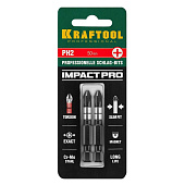 Биты PH2 50мм, ударные, 2шт, KRAFTOOL Impact Биты PH2 50мм, ударные, 2шт, KRAFTOOL Impact
