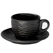 Чайная пара Magistro Black style,фарфор, чёрная 10630437 Чайная пара Magistro Black style,фарфор, чёрная 10630437