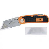 Нож 18мм, складной, пластиковая двухкомп рукоятка ,сменное трапециевидное лезвие,+5 лезв., Sparta Нож 18мм, складной, пластиковая двухкомп рукоятка ,сменное трапециевидное лезвие,+5 лезв., Sparta