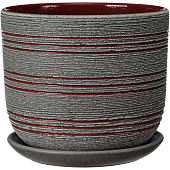  Горшок Лофт №3. 2,9л, серо-красный бук 