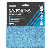  Салфетка из супервпитывающей микрофибры 40x40 см Green Star (синяя с белым) 460 гр/м2 