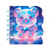 Записная книжка подарочная на гребне 80л, линия, цветной блок, обложка ПВХ 3D Мишка, 10539946 Записная книжка подарочная на гребне 80л, линия, цветной блок, обложка ПВХ 3D Мишка, 10539946