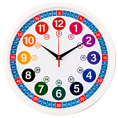 Часы настенные круг d=30см, корпус белый Обучающие Часы настенные круг d=30см, корпус белый Обучающие