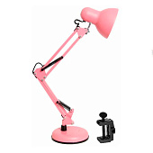 Светильник настольный 60Вт Е27 МТ2001 основание+струбцина розовый коралл /Ultra Light Светильник настольный 60Вт Е27 МТ2001 основание+струбцина розовый коралл /Ultra Light