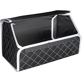  Бокс-органайзер в багажник SKYWAY EXPENSIV 49х30х30см Алькантара Черный,  строчка белая 