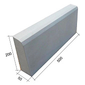 Бордюрный камень серый 500х200х50мм Бордюрный камень серый 500х200х50мм