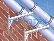 Кронштейн консольный с опорой L=600 мм, окрашенный RAL 7035 Кронштейн консольный с опорой L=600 мм, окрашенный RAL 7035