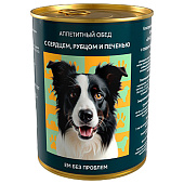 Влажный корм Ем без проблем для собак 850г сердце/рубец/печень