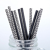  Трубочки для коктейля "Ассорти" набор 12 шт, цвет чёрный   6954176 