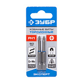 Биты PH1 50мм, хвостовик Е1/4", 2шт/ЗУБР Биты PH1 50мм, хвостовик Е1/4", 2шт/ЗУБР
