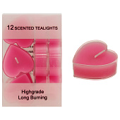 Свечи в пластиковых гильзах Сердца, набор 12шт, Размер: 4х1,8см Цвет: розовый Свечи в пластиковых гильзах Сердца, набор 12шт, Размер: 4х1,8см Цвет: розовый