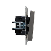 Выключатель встраиваемый 2 клавиши, цвет сталь, с подсветкой, IEK BRITE Выключатель встраиваемый 2 клавиши, цвет сталь, с подсветкой, IEK BRITE