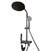 Душевая стойка 4 режима корпус смесителя из авиационного алюминия штанга из нерж. стали черный BNB184HRainsberg Душевая стойка 4 режима корпус смесителя из авиационного алюминия штанга из нерж. стали черный BNB184HRainsberg