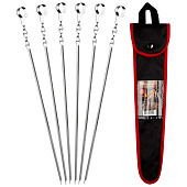 Набор шампуров ECOS 6шт. 450х10х1.5мм, угловые (в чехле) 182541 Набор шампуров ECOS 6шт. 450х10х1.5мм, угловые (в чехле) 182541