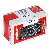 Заклепка алюм/сталь 3,2х12 (100шт) Стройбат Заклепка алюм/сталь 3,2х12 (100шт) Стройбат