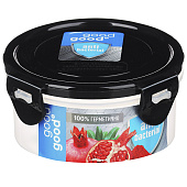 Контейнер герметичный для СВЧ с защелками круглый, 0,35л пластик 861-341 Контейнер герметичный для СВЧ с защелками круглый, 0,35л пластик 861-341