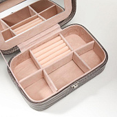  Шкатулка для украшений кожзам Кожа питона серая матовая 7х22,5х14,5 см 5084534 