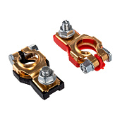 Клеммы АКБ медь (+/-) Европа SKYWAY 015 болт защитные колпачки комп.2 шт Клеммы АКБ медь (+/-) Европа SKYWAY 015 болт защитные колпачки комп.2 шт