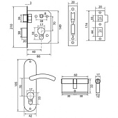 Замок врезной с ручками 70 L/106 AB (бронза) Тродос Замок врезной с ручками 70 L/106 AB (бронза) Тродос