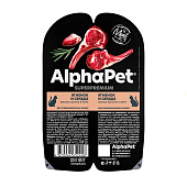 Влажный корм AlphaPet Superpremium для стерилизованных кошек, 80 г, ягненок/сердце желе