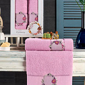  Комплект полотенец в коробке MERZUKA махровые 2 шт.CEREMONY (сиреневый) 