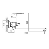 Смеситель для ванны Прилив с изливом 30 см хром 353511 Антей Смеситель для ванны Прилив с изливом 30 см хром 353511 Антей