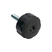 Ручка-барашек с резьбовым штифтом D42 М8x35, пластик, чёрный, 1шт