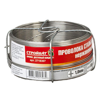 Проволока стальн. нержав. 1,0мм (50 м) Проволока стальн. нержав. 1,0мм (50 м)