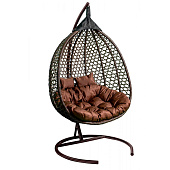  Кресло подвесное двойное Фиджи арт.J4123-MTКОР (стойка+осн.КОРИЧ.,корзн.корич.,подуш.корич.) max 150 кг 