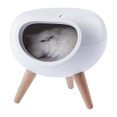 Ночник Котик LED сенсорн диммер USB белый /ЭРА