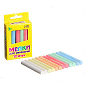 Мелки цветные 12шт, 6 цветов, 50 г 493845 Мелки цветные 12шт, 6 цветов, 50 г 493845