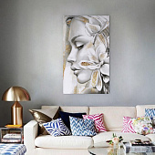  Картина "Девушка и цветы" 60х100см  7649490 