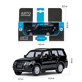 Машина металлическая ТМ Автопанорама 1:43 Mitsubishi Pajero 4WD Turbo цвет: черный, JB1251429