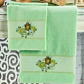 Комплект полотенец в коробке MERZUKA махровые 2 шт.LOTUS (фисташковый)