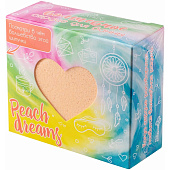 Шипучая соль для ванны Лаборатория Катрин Peach dreams с пеной и радужными разводами 130 г (сердце)