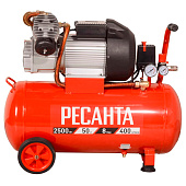 Компрессор КП-50/400М, 400 л/мин, 50 л, 8 Бар, 2500 Вт Ресанта Компрессор КП-50/400М, 400 л/мин, 50 л, 8 Бар, 2500 Вт Ресанта