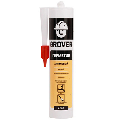  Герметик акриловый для наружних работ GROVER A100 белый 280 мл 
