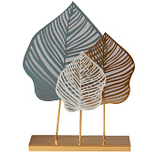 Сувенир металл "Листья Монстеры" синий 8х25х31 см 10707393 Сувенир металл "Листья Монстеры" синий 8х25х31 см 10707393