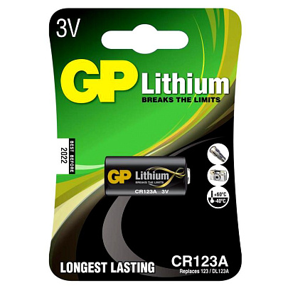  Батарейка литиевая CR123A, 1шт, GP 