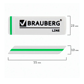 Ластик Brauberg Line, 57х18х8 мм, белый, прямоугольный, скошенные края, 221036 Ластик Brauberg Line, 57х18х8 мм, белый, прямоугольный, скошенные края, 221036