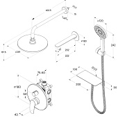 Душевая система скрытого монтажа Rora с тропическим душем, ручным душем и изливом хром RORSB03M68 Milardo Душевая система скрытого монтажа Rora с тропическим душем, ручным душем и изливом хром RORSB03M68 Milardo