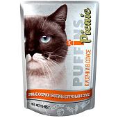  Влажный корм Паффинс picnic для кошек 85гр соус Телятина с печенью 