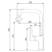  Смеситель для кухни Колонна черный CLM519B Voda 