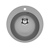  Мойка из искуственного камня круглая св.серая матовая Soft-touch 475x475 с сифоном GR 475-003 Gota Rocio 