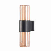 Светильник садовый настенный 60Вт Е27х2 IP65 черный/янтарное стекло GL7 /LEEK Светильник садовый настенный 60Вт Е27х2 IP65 черный/янтарное стекло GL7 /LEEK