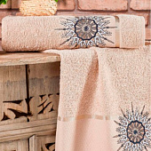  Комплект полотенец в коробке MERZUKA махровые 2 шт. RISING SUN (песочный) 