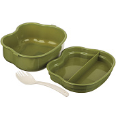 Ланчбокс квадратный, тарелка, ложка-вилка 16,5х12 см "Зайчата" 829-143 Ланчбокс квадратный, тарелка, ложка-вилка 16,5х12 см "Зайчата" 829-143