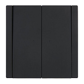  Выключатель встраиваемый 2 клавиши, цвет черный, с подсветкой, IEK FORTE&PIANO 