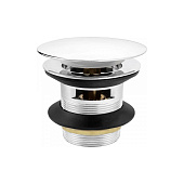 Донный клапан для раковины 1.1/4" click-clack с переливом круг хром SS 201 Mpf