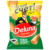 Снеки кукурузные DELUNA Рожки со вкусом соевого соуса и васаби 85гр Снеки кукурузные DELUNA Рожки со вкусом соевого соуса и васаби 85гр